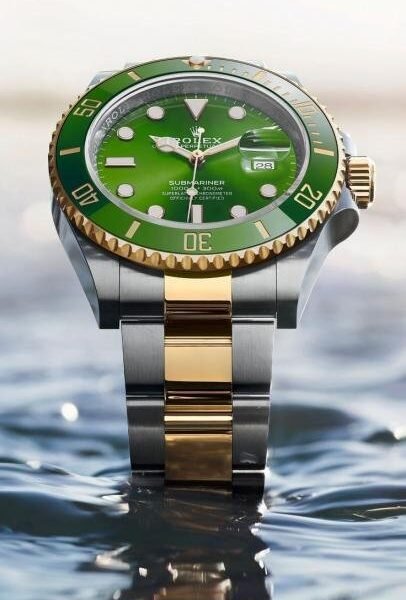 ROLEX SUBRAMINE 2 TON SILVER GOLD CHAIN GREEN DIAL PREMIUM QUALITY