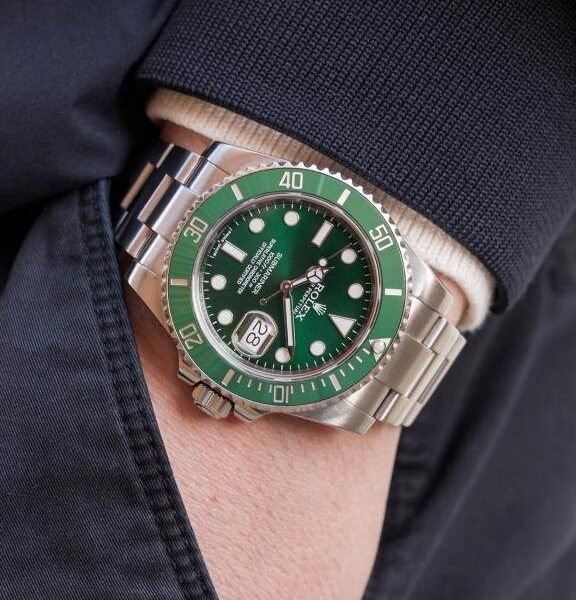 ROLEX SUBRAMINE GREEN DIAL SILVER CHAIN PREMIUM QUALITY